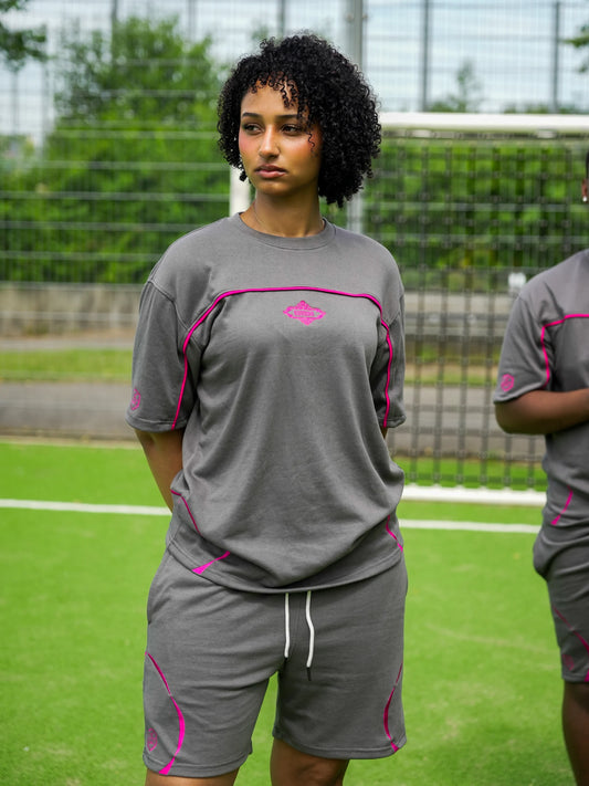 OUTWORK SHORT // GREY/PINK