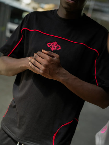OUTWORK TEE // BLACK/RED