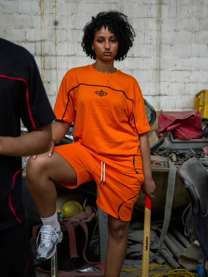OUTWORK SHORT // ORANGE/BLACK