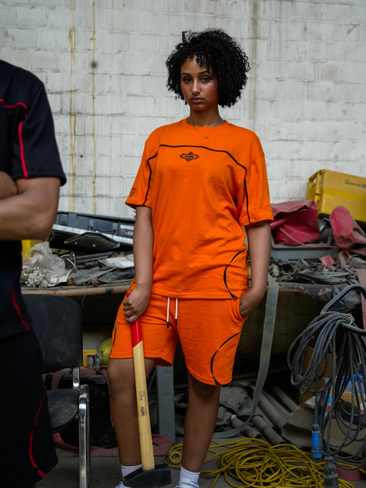 OUTWORK TEE // ORANGE/BLACK
