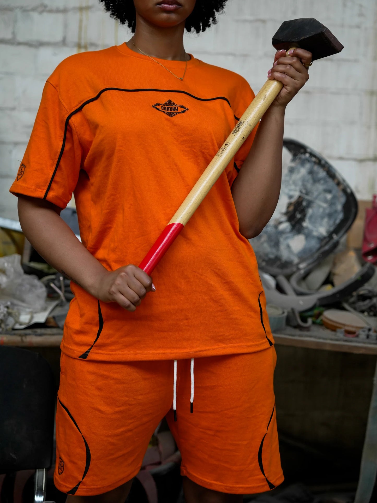 OUTWORK SHORT // ORANGE/BLACK